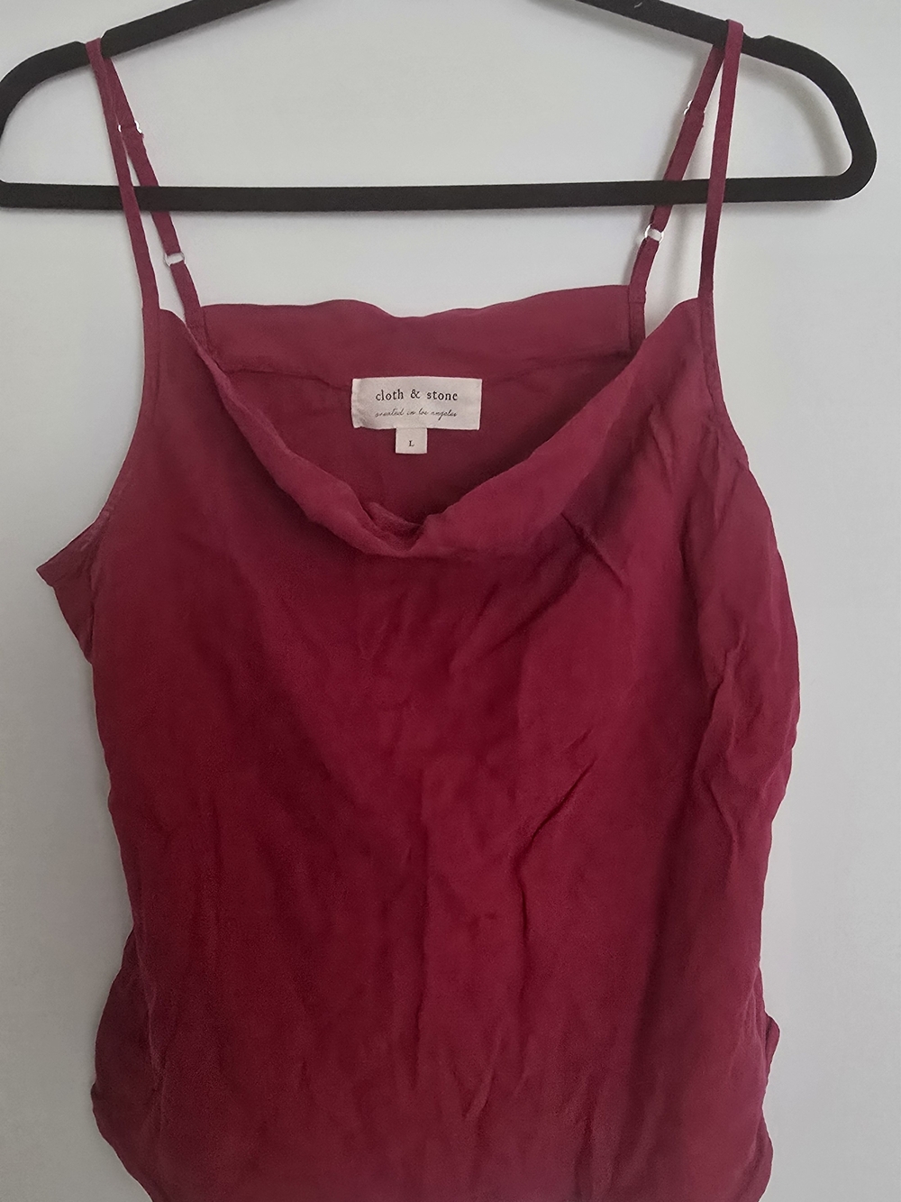 cloth & stone Burgundy Cowl Neck Satin Camisole